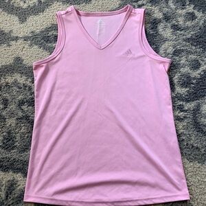 Adidas Women's Light Pink V-Neck Tank Top